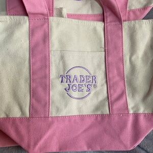 Trader Joes pink mini tote bag